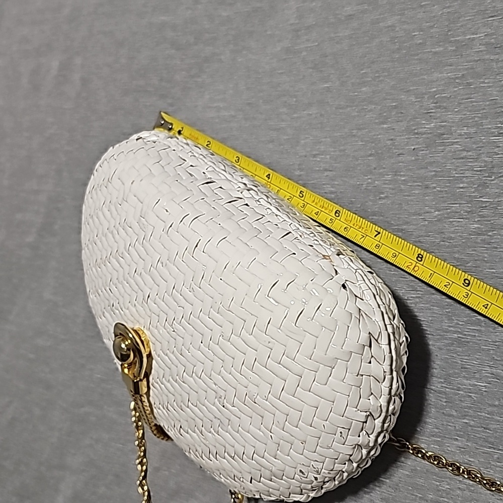 Vintage Willow White hard shell wicker purse clutch  Made in Hong Kong - Picture 16 of 16